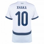 Günstige Fußballtrikots Schweiz Xhaka 10 Auswärtstrikot EURO 2024 Kurzarm